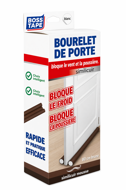 Boudin Porte BOSS TAPE Simili Cuir Marron – Isolation Froid