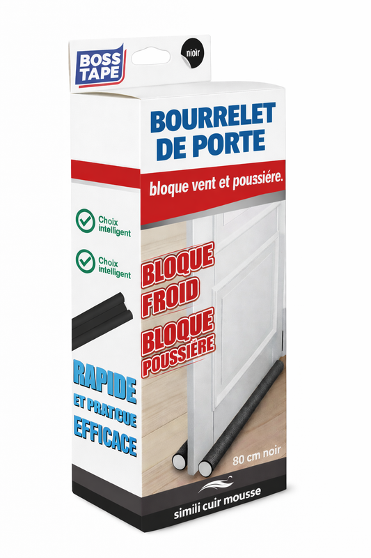 Boudin Porte BOSS TAPE Simili Cuir Noir – Isolation Froid
