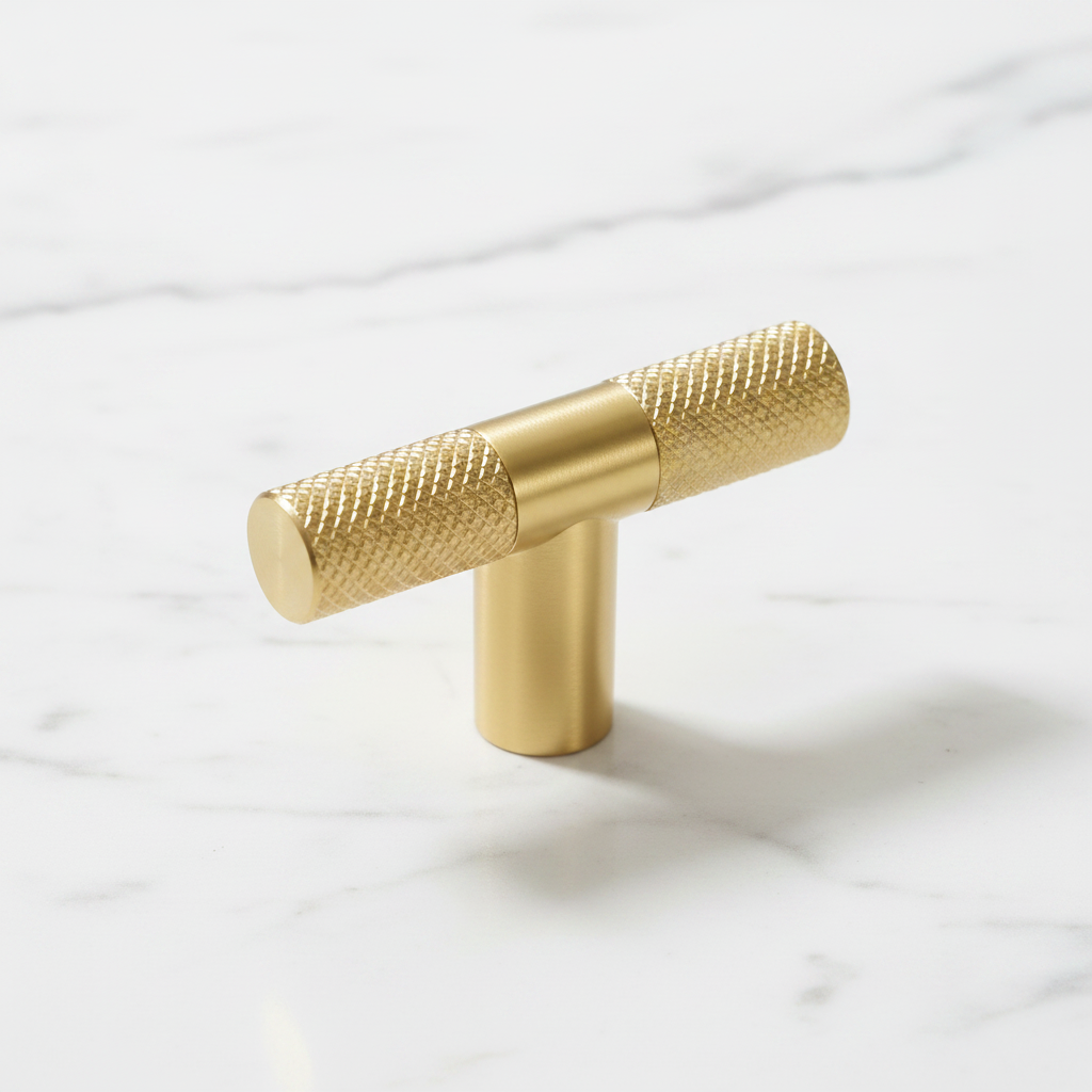 Bouton de Meuble 28501 Doré Brossé Métal Luxe