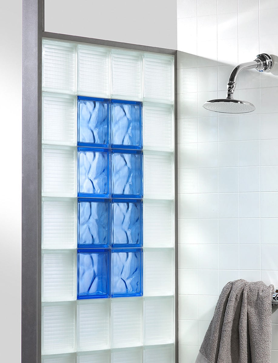 Brique de Verre Bleue 19x19x8cm - Décoration Lumineuse