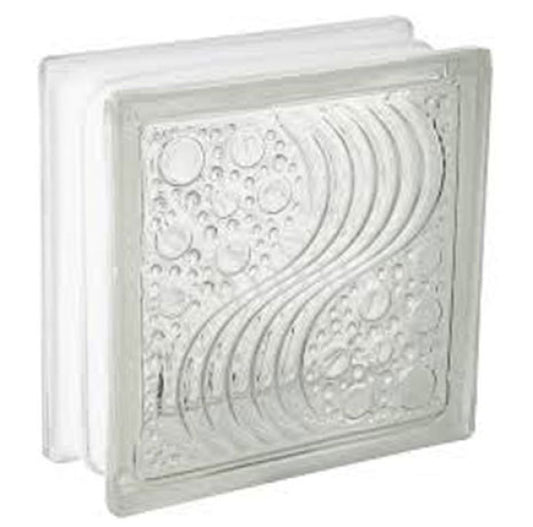 Brique de Verre -  Wave 19x19x8cm - Effet Vague Design