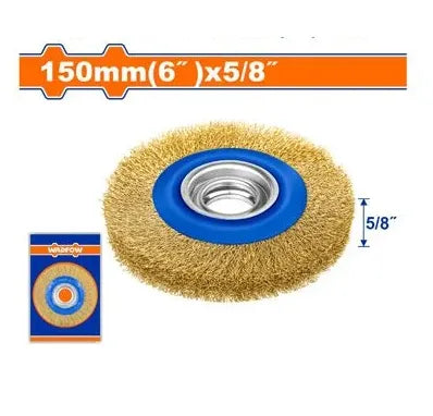 Brosse Métallique Circulaire WADFOW WCE7402 — 150mm Fil Acier Meuleuse Établi Décapage Ébavurage Rouille | SQES Tunisie
