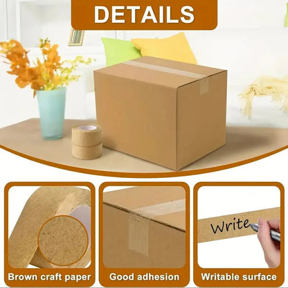 BOSS TAPE Ruban D'emballage Adhésif en Papier Écologique - Efficace et Recyclable - Kraft Marron - SQES