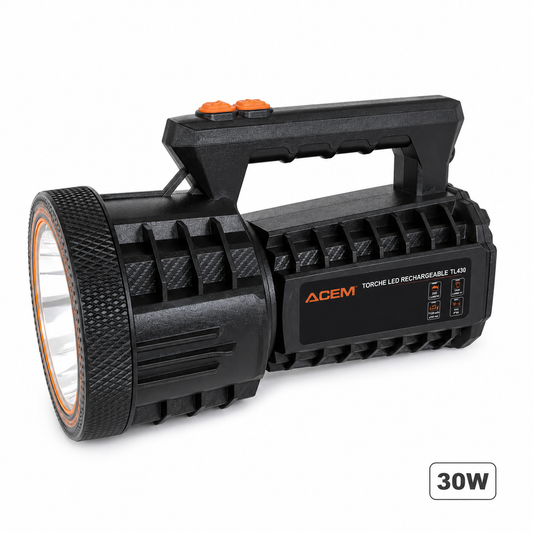 Torche LED Rechargeable 30W IP66 – Batterie 7200 mAh – USB Type-C