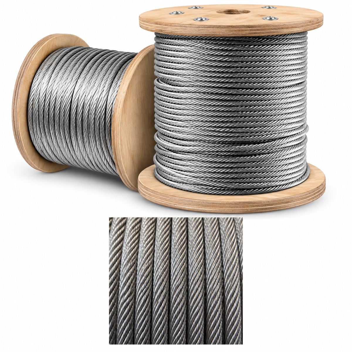 Câble acier antigiratoire construction 19x7 disponible en plusieurs dimensions pour les applications de levage et manutention chez SQES Tunisie.