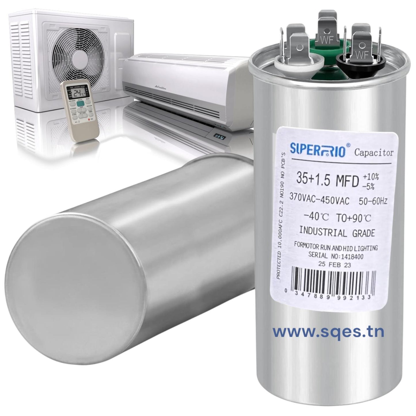 Condensateur Climatiseur - Capacité - 35 µF – 3 Bornes