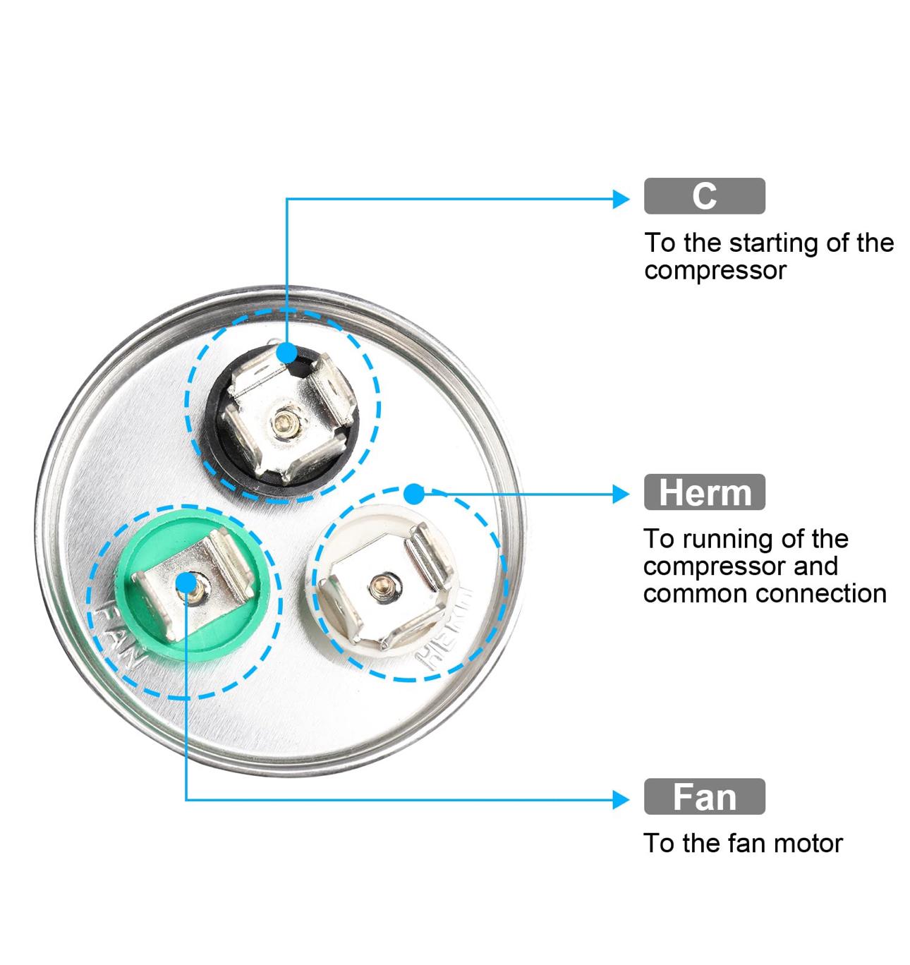 Condensateur Climatiseur - Capacité - 55 µF – 3 Bornes
