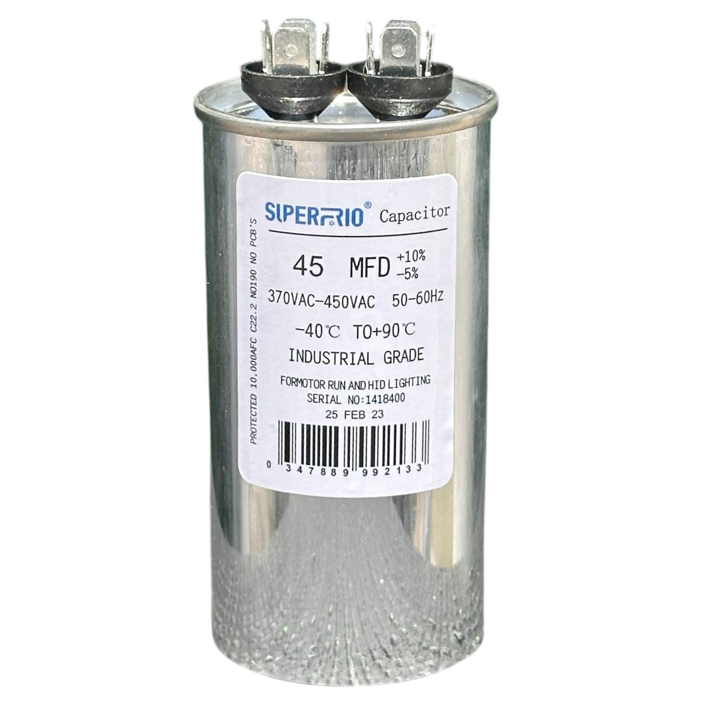 Condensateur Climatiseur - Capacité - 45 µF – 2 Bornes