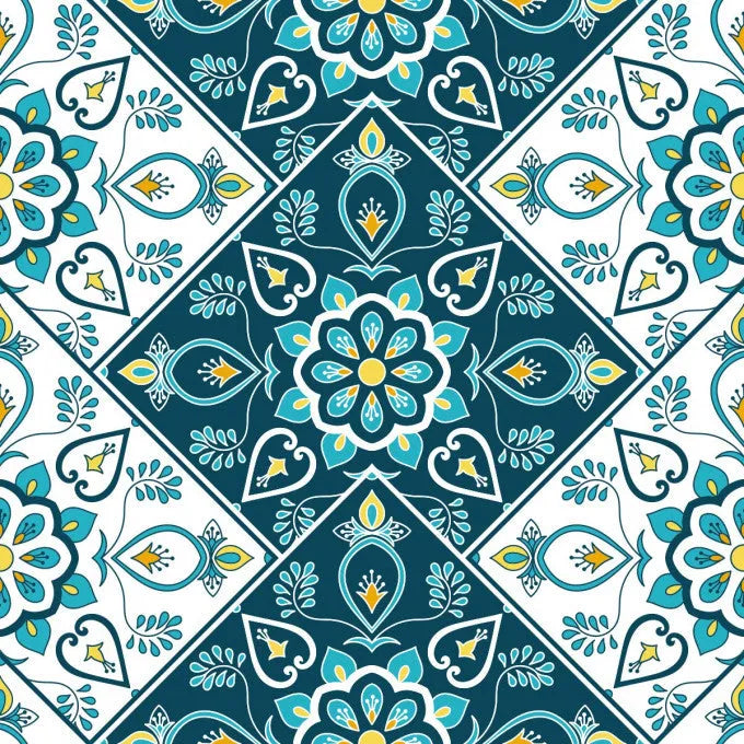 Carreau PVC autocollant Boss Tape flower mosaïque 30cm x 30cm – décoration florale cuisine, salle de bain et salon
