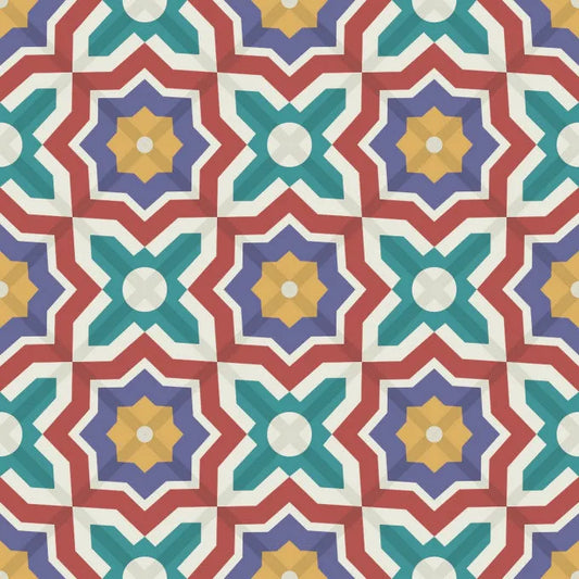 Carreau PVC autocollant Boss Tape motif marocain 30cm x 30cm – décoration zellige traditionnel salon et hammam
