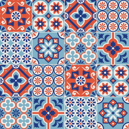 Carreau PVC autocollant Boss Tape Portugal 30cm x 30cm – azulejos bleu et blanc, décoration méditerranéenne cuisine et salle de bain
