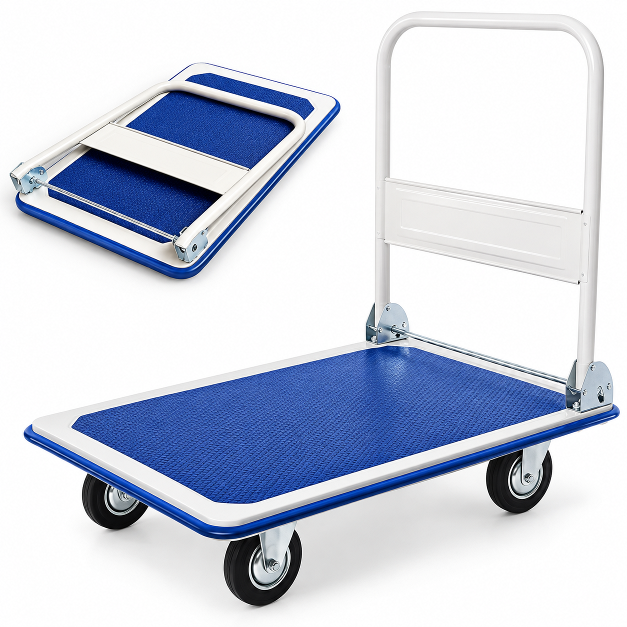 Chariot de manutention KAPRO TD1/150 à 4 roues avec capacité de charge de 150 kg, disponible chez SQES Tunisie.