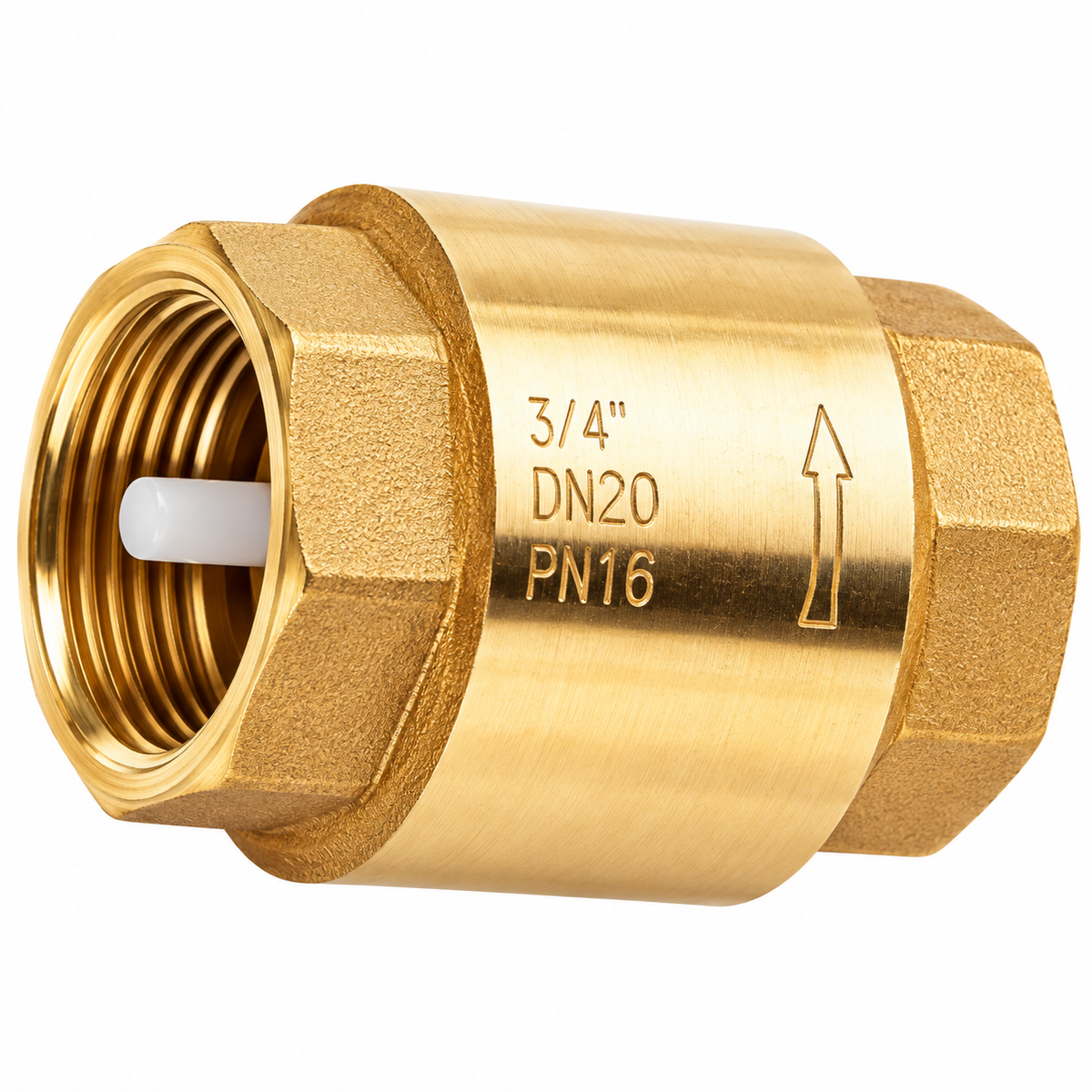 Clapet anti-retour ITAP YORK Réf. 103 en laiton, filetage ISO 228, pour eau, chauffage, climatisation et air comprimé, disponible en plusieurs dimensions.