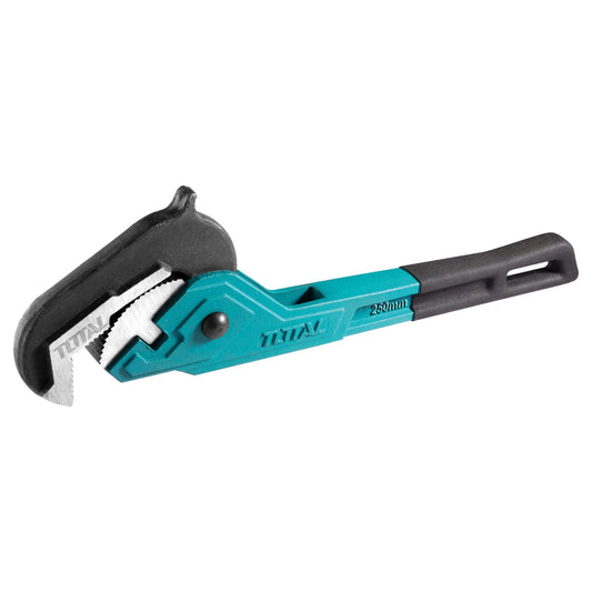 Clé à griffe TOTAL à cliquet ajustement rapide – acier carbone finition noire polie, 2 tailles 10" (250mm) et 14" (350mm), plomberie mécanique
