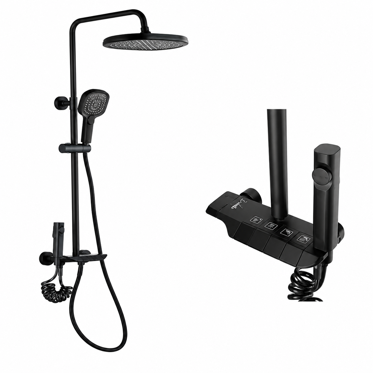 Mitigeur bain-douche 4 sorties avec inverseur noir DUXXA DP.100.MS