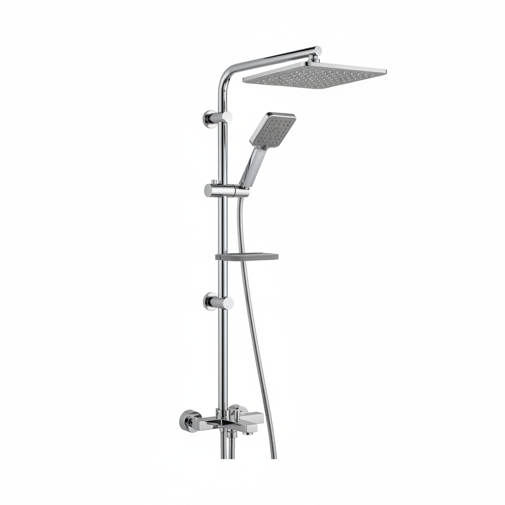 Colonne de douche gris DUXXA D.120.4.X fond blanc