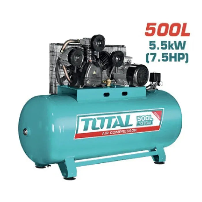 Compresseur d'Air TOTAL TC1755002E 500L 7.5CV 5.5kW 380V Triphasé 3 Cylindres Courroie 10 Bar — SQES Tunisie
