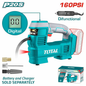 Compresseur Portatif TOTAL TACLI2012 20V P20S 11bar 160PSI 35L/min Éclairage Intégré 1kg 3 Adaptateurs — SQES Tunisie
