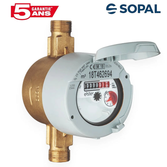 Compteur d'Eau Volumétrique V200 SOPAL 24DEA01 — DN15 16 Bar Classe E1 Résidentiel Industriel | SQES Tunisie
