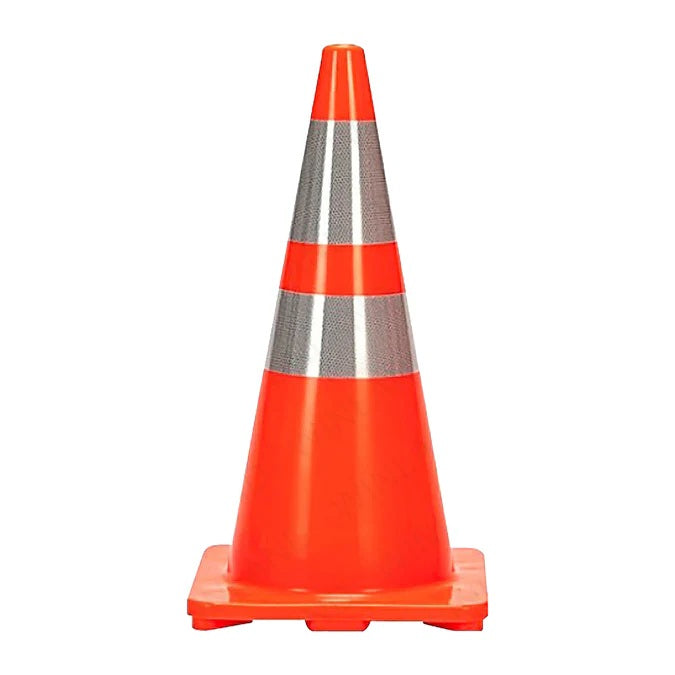 Cône de Signalisation WADFOW WYJ1A — 450mm PVC Haute Visibilité Bandes Réfléchissantes Chantier Route Parking | SQES Tunisie
