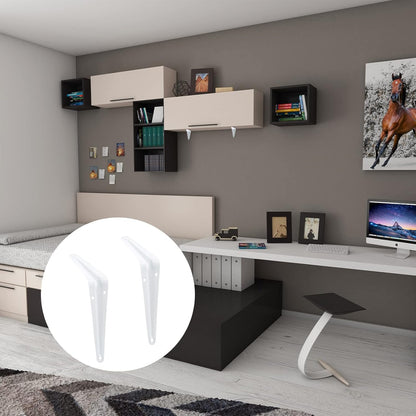 Consoles Etageres - Équerres Murales Blanches – Pour Étagères de Rangement