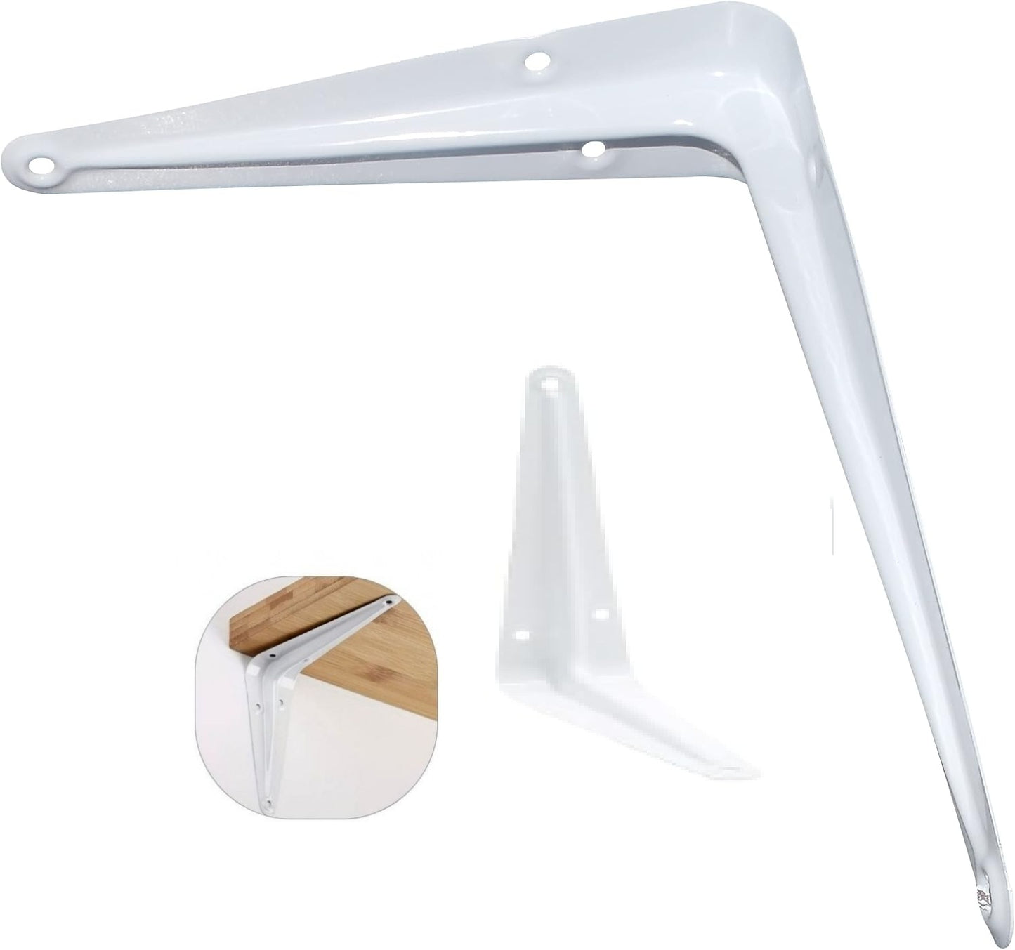 Consoles Etageres - Équerres Murales Blanches – Pour Étagères de Rangement