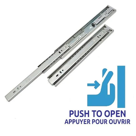 Coulisse à bille avec système push-to-open - Épaisseur 42 mm (Plusieurs dimensions disponibles) - SQES