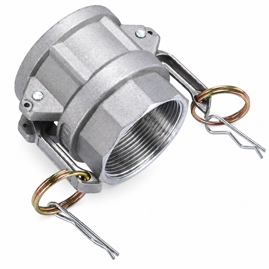 Coupleur Camlock Aluminium Type D Femelle x Filetage Femelle 1-1/2" à 6" – Raccord Rapide Cam & Groove KET-CAM-D-112 KET-CAM-D-2 KET-CAM-D-212 KET-CAM-D-3 KET-CAM-D-4 KET-CAM-D-5 KET-CAM-D-6 | SQES Tunisie
