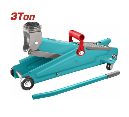 Cric de plancher hydraulique TOTAL THT10832 3T double piston – hauteur 135-410mm, course 275mm, 16kg, roulant, voitures SUV camions