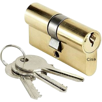 Cylindre canon laiton CISA 7 cm avec 3 clés incluses – anti-corrosion pour porte résidentielle et professionnelle
