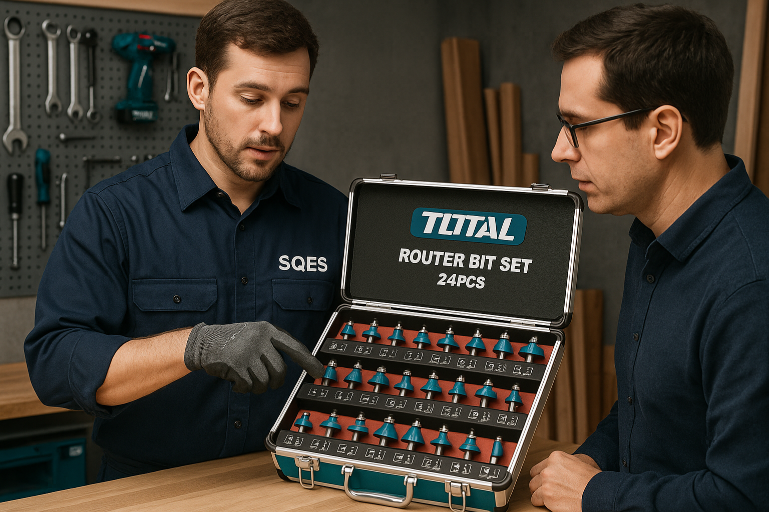 Démonstration professionnelle du set complet à un client