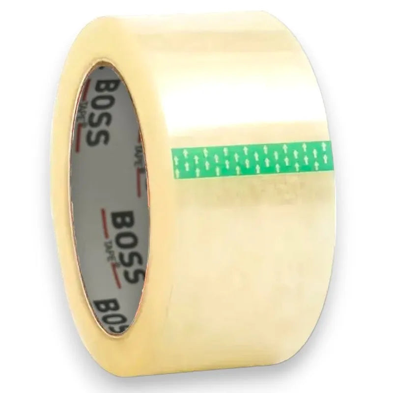 BOSS TAPE Ruban adhésif d'emballage pour cartons, Scotch acrylique transparent - SQES