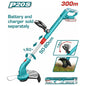 Débroussailleuse sans fil TOTAL TGTLI20018 20V – coupe 30cm, 8200tr/min, fil 1,6mm torsadé 5,5m, compatible Li-ion 2Ah et 4Ah
