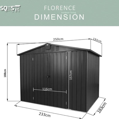 FLORENCE Abri de rangement d'extérieur métallique - SQES