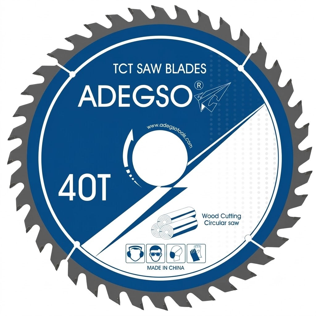 Disque carbure TCT 125 mm 40 dents ADEGSO AD-30044 — Lame de scie TCT 125 × 22,2 mm vitesse max 12 200 tr/min | SQES Tunisie
