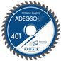 Disque carbure TCT 125 mm 40 dents ADEGSO AD-30044 — Lame de scie TCT 125 × 22,2 mm vitesse max 12 200 tr/min | SQES Tunisie
