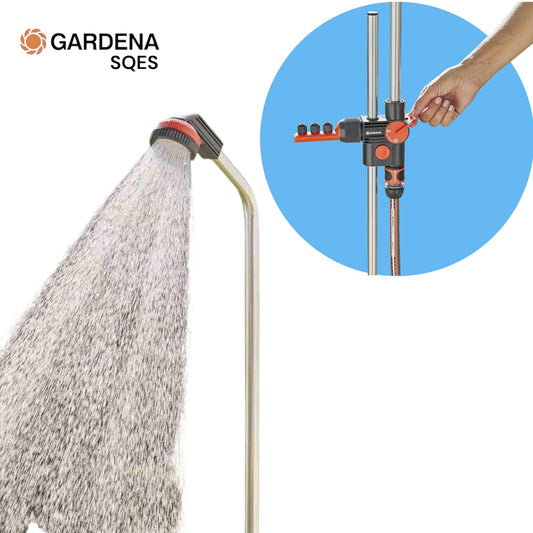 Douche d'Extérieur Duo GARDENA Réf. 959-20 — Double Fonction, Rafraîchissement Jardin Piscine Terrasse, Design Moderne | SQES Tunisie
