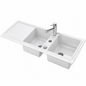Évier de cuisine DURAVIT Cassia 80 blanc en céramique 116 × 51 cm encastrable.
