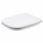 Abattant WC DURAVIT D-Code blanc brillant sans amortisseur, avec charnières inox
