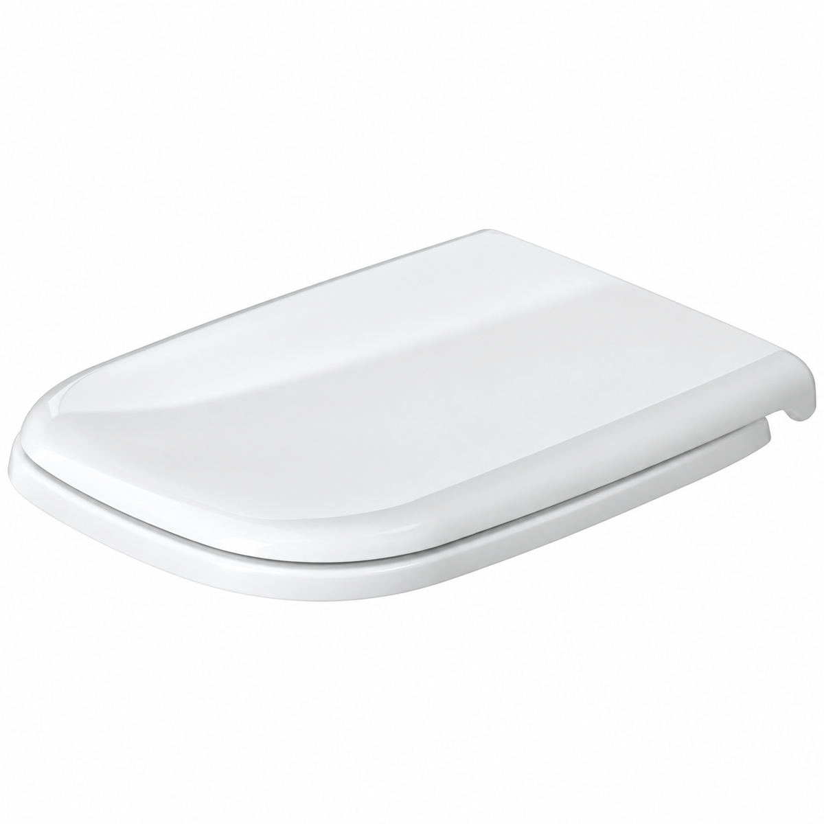Abattant WC DURAVIT D-Code blanc brillant avec fermeture amortie SoftClose et charnières blanches
