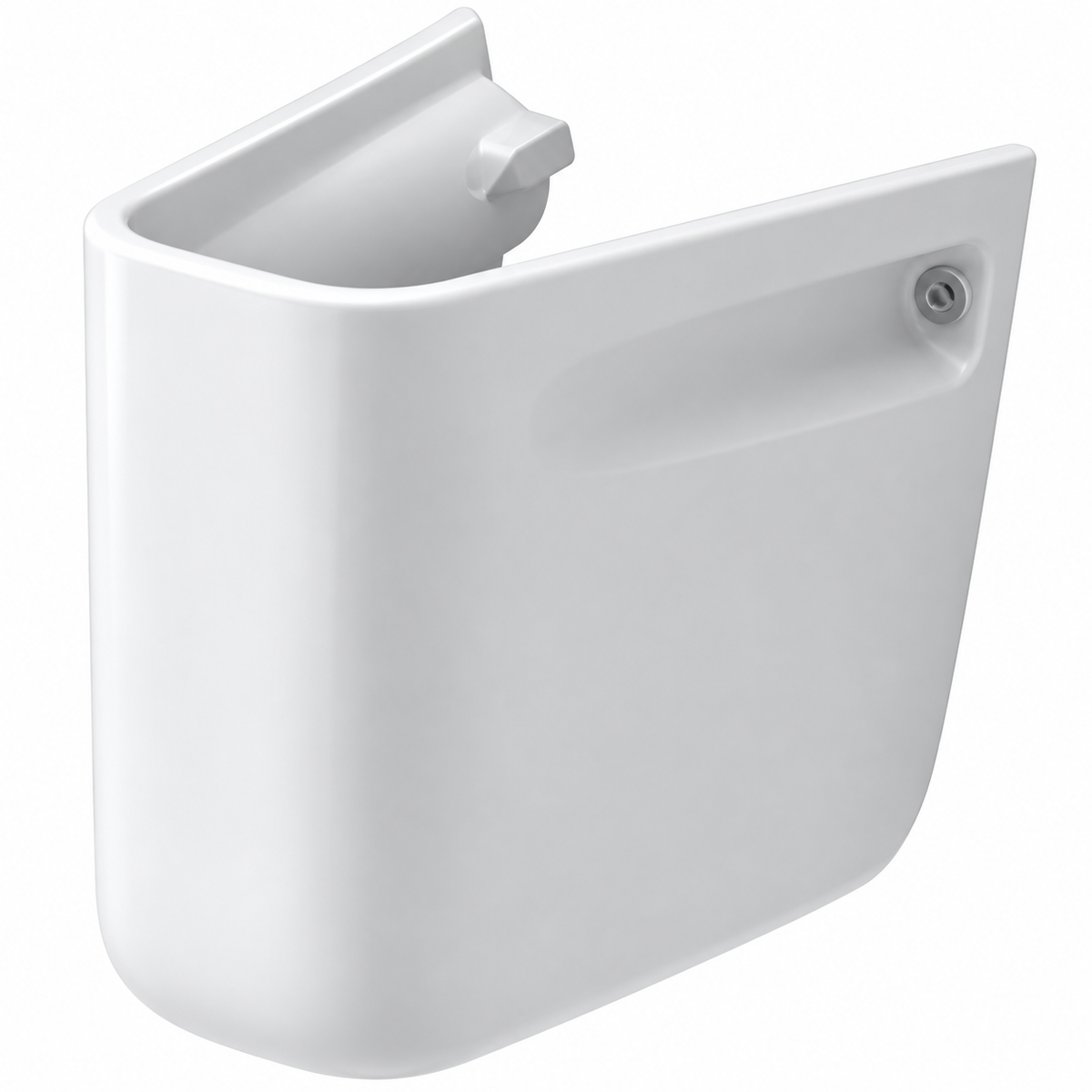 Cache-siphon mural DURAVIT D-Code blanc brillant en céramique pour lave-mains 45 cm compatible

