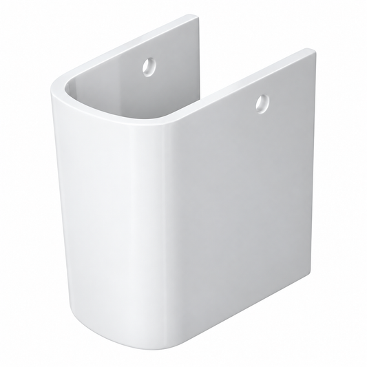 Cache-siphon DURAVIT D-Neo blanc brillant en céramique sanitaire pour lavabo suspendu
