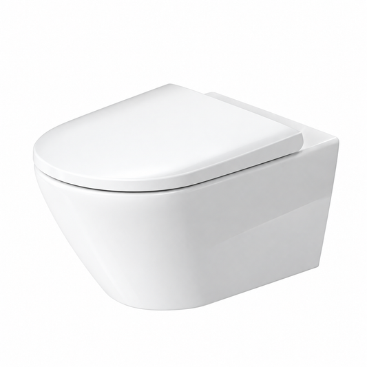 Cuvette WC suspendue DURAVIT D-Neo Rimless blanche 54 cm, sans bride et avec fixation Durafix
