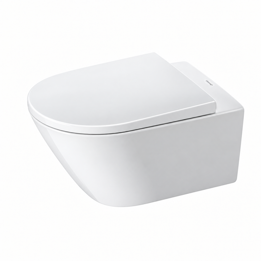 Pack WC suspendu DURAVIT D-Neo blanc Rimless 54 cm avec cuvette et abattant SoftClose
