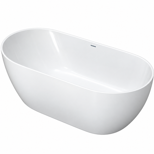 Baignoire îlot ovale DURAVIT DuraKanto blanc brillant 170 × 80 cm, deux dossiers et vidage central
