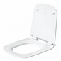 Abattant WC DURAVIT DuraStyle rallongé blanc brillant 374 × 489 mm, fermeture amortie et charnières inox
