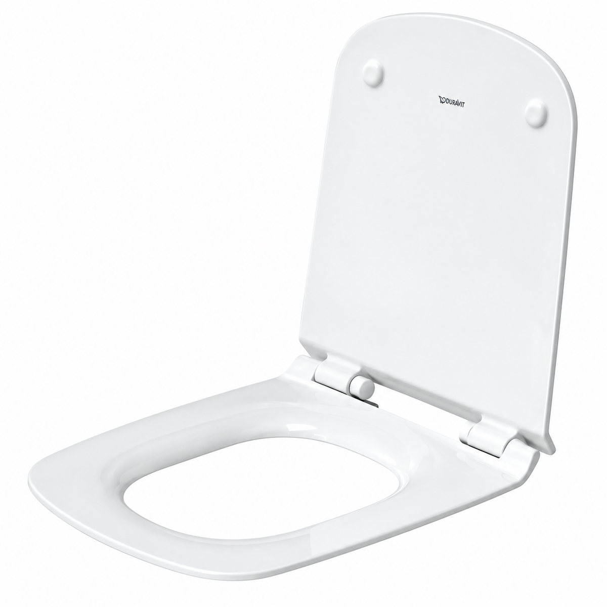 Abattant WC DURAVIT DuraStyle blanc brillant, fermeture amortie SoftClose, charnières inox
