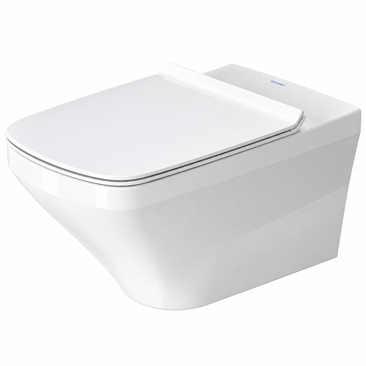 Cuvette WC suspendue DURAVIT DuraStyle Rimless blanche 62 cm, sans bride et à sortie horizontale
