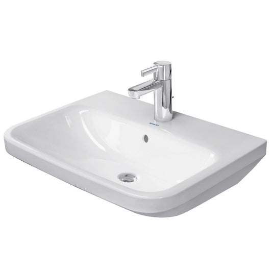Lavabo suspendu DURAVIT DURASTYLE blanc brillant 60 × 44 cm avec trop-plein et trou central pour mitigeur
