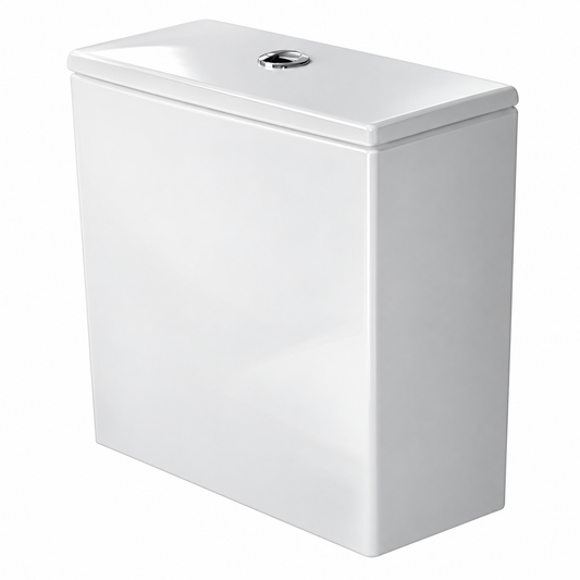 Réservoir WC équipé DURAVIT DuraStyle blanc brillant, double chasse 6/3 litres, bouton chromé
